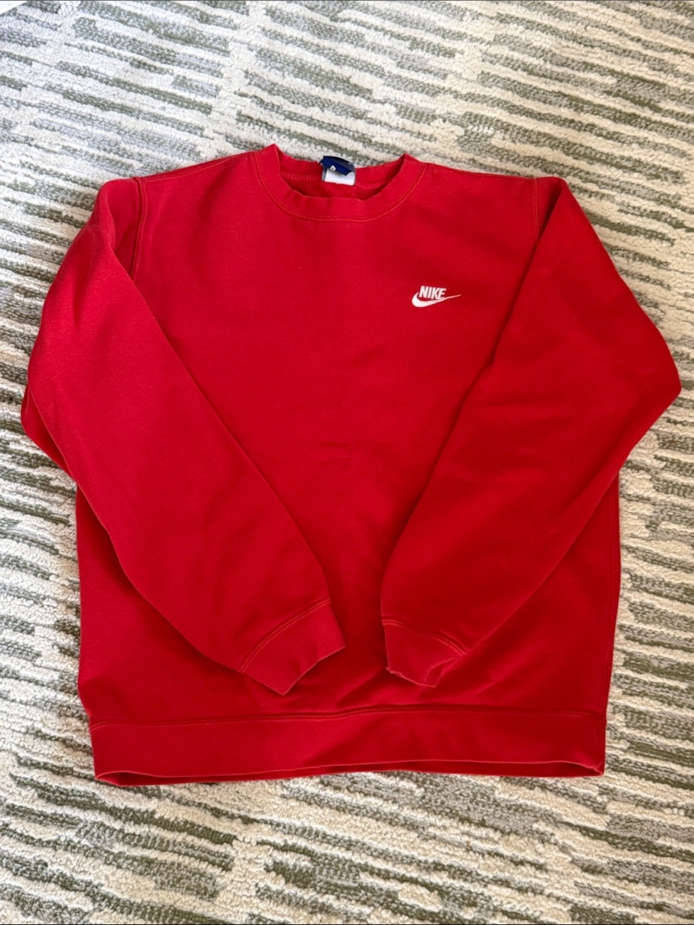 Nike Red Crewneck Sweatshirt with White Swoosh
